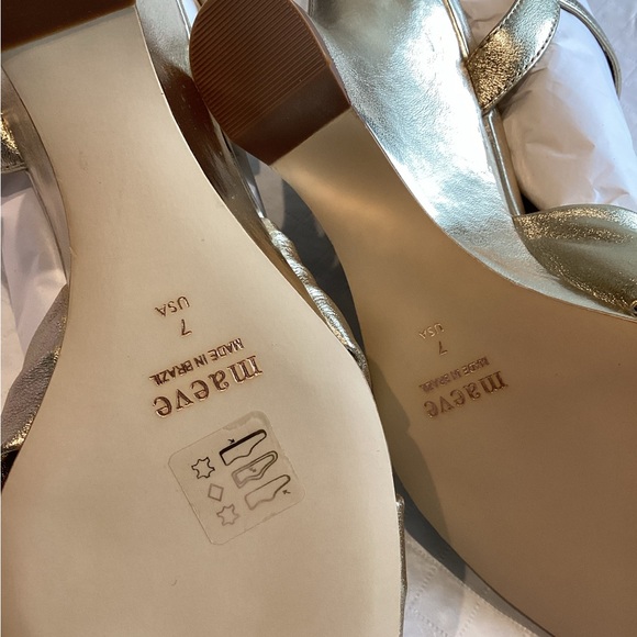 Knotted Sculptural Wedge Sandals Anthropologie Dressy Gold Heels Size 7 NIB NEW - Picture 13 of 15
